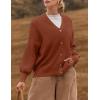 imageZESICA Womens Casual Long Sleeve Cardigan V Neck Button Down Open Front Knit Loose Oversized Sweater CoatRust