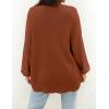 imageZESICA Womens Casual Long Sleeve Cardigan V Neck Button Down Open Front Knit Loose Oversized Sweater CoatRust