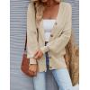 imageZESICA Womens Casual Long Sleeve Cardigan V Neck Button Down Open Front Knit Loose Oversized Sweater CoatSand
