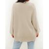 imageZESICA Womens Casual Long Sleeve Cardigan V Neck Button Down Open Front Knit Loose Oversized Sweater CoatSand