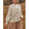 imageZESICA Womens Casual Long Sleeve Cardigan V Neck Button Down Open Front Knit Loose Oversized Sweater CoatSand