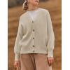 imageZESICA Womens Casual Long Sleeve Cardigan V Neck Button Down Open Front Knit Loose Oversized Sweater CoatSand