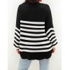 imageZESICA Womens Casual Long Sleeve Cardigan V Neck Button Down Open Front Knit Loose Oversized Sweater CoatStriped