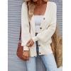 imageZESICA Womens Casual Long Sleeve Cardigan V Neck Button Down Open Front Knit Loose Oversized Sweater CoatWhite
