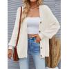 imageZESICA Womens Casual Long Sleeve Cardigan V Neck Button Down Open Front Knit Loose Oversized Sweater CoatWhite