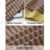 imageZESICA Womens Casual Striped Pullover Tops Long Sleeve Shirts Crewneck Oversized Sweatshirts Spring ClothesBrown
