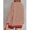 imageZESICA Womens Casual Striped Pullover Tops Long Sleeve Shirts Crewneck Oversized Sweatshirts Spring ClothesCaramel
