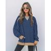 imageZESICA Womens Casual Striped Pullover Tops Long Sleeve Shirts Crewneck Oversized Sweatshirts Spring ClothesDark Blue