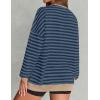 imageZESICA Womens Casual Striped Pullover Tops Long Sleeve Shirts Crewneck Oversized Sweatshirts Spring ClothesDark Blue