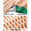 imageZESICA Womens Casual Striped Pullover Tops Long Sleeve Shirts Crewneck Oversized Sweatshirts Spring ClothesOrange