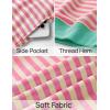 imageZESICA Womens Casual Striped Pullover Tops Long Sleeve Shirts Crewneck Oversized Sweatshirts Spring ClothesPink