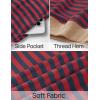 imageZESICA Womens Casual Striped Pullover Tops Long Sleeve Shirts Crewneck Oversized Sweatshirts Spring ClothesRed