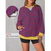 imageZESICA Womens Casual Striped Pullover Tops Long Sleeve Shirts Crewneck Oversized Sweatshirts Spring ClothesRoyalblue