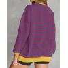 imageZESICA Womens Casual Striped Pullover Tops Long Sleeve Shirts Crewneck Oversized Sweatshirts Spring ClothesRoyalblue