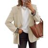 imageZESICA Womens Fall Business Casual Blazers 2025 Long Sleeve Lapel Open Front Button Work Blazer Jackets with PocketsApricot