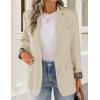 imageZESICA Womens Fall Business Casual Blazers 2025 Long Sleeve Lapel Open Front Button Work Blazer Jackets with PocketsApricot