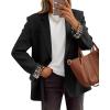 imageZESICA Womens Fall Business Casual Blazers 2025 Long Sleeve Lapel Open Front Button Work Blazer Jackets with PocketsBlack