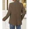 imageZESICA Womens Fall Business Casual Blazers 2025 Long Sleeve Lapel Open Front Button Work Blazer Jackets with PocketsBrown
