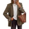 imageZESICA Womens Fall Business Casual Blazers 2025 Long Sleeve Lapel Open Front Button Work Blazer Jackets with PocketsBrown