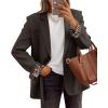 imageZESICA Womens Fall Business Casual Blazers 2025 Long Sleeve Lapel Open Front Button Work Blazer Jackets with PocketsCoffee