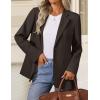 imageZESICA Womens Fall Business Casual Blazers 2025 Long Sleeve Lapel Open Front Button Work Blazer Jackets with PocketsCoffee