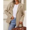 imageZESICA Womens Fall Business Casual Blazers 2025 Long Sleeve Lapel Open Front Button Work Blazer Jackets with PocketsKhaki