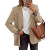 imageZESICA Womens Fall Business Casual Blazers 2025 Long Sleeve Lapel Open Front Button Work Blazer Jackets with PocketsKhaki