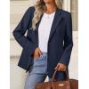 imageZESICA Womens Fall Business Casual Blazers 2025 Long Sleeve Lapel Open Front Button Work Blazer Jackets with PocketsNavy