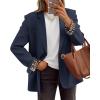 imageZESICA Womens Fall Business Casual Blazers 2025 Long Sleeve Lapel Open Front Button Work Blazer Jackets with PocketsNavy