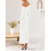 imageZESICA Womens Fall Floral Off Shoulder Bodycon Maxi Dresses 2025 Long Sleeve Ruched Elegant Cocktail Party DressWhite