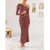 imageZESICA Womens Fall Floral Off Shoulder Bodycon Maxi Dresses 2025 Long Sleeve Ruched Elegant Cocktail Party DressWinered