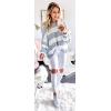 imageZESICA Womens Fall Long Sleeve Crew Neck Striped Color Block Comfy Loose Oversized Knitted Pullover SweaterBlue