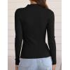 imageZESICA Womens Fall Long Sleeve Turtleneck T Shirt Ribbed Knit Sweater Slim Fit Basic Casual Tee TopsBlack