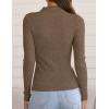 imageZESICA Womens Fall Long Sleeve Turtleneck T Shirt Ribbed Knit Sweater Slim Fit Basic Casual Tee TopsCamel
