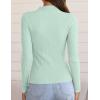 imageZESICA Womens Fall Long Sleeve Turtleneck T Shirt Ribbed Knit Sweater Slim Fit Basic Casual Tee TopsMint