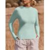 imageZESICA Womens Fall Long Sleeve Turtleneck T Shirt Ribbed Knit Sweater Slim Fit Basic Casual Tee TopsMint