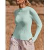 imageZESICA Womens Fall Long Sleeve Turtleneck T Shirt Ribbed Knit Sweater Slim Fit Basic Casual Tee TopsMint