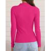 imageZESICA Womens Fall Long Sleeve Turtleneck T Shirt Ribbed Knit Sweater Slim Fit Basic Casual Tee TopsRose