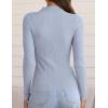 imageZESICA Womens Fall Long Sleeve Turtleneck T Shirt Ribbed Knit Sweater Slim Fit Basic Casual Tee TopsSky