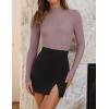 imageZESICA Womens Fall Long Sleeve Turtleneck T Shirt Ribbed Knit Sweater Slim Fit Basic Casual Tee TopsTaro