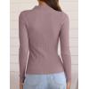 imageZESICA Womens Fall Long Sleeve Turtleneck T Shirt Ribbed Knit Sweater Slim Fit Basic Casual Tee TopsTaro