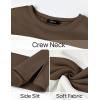 imageZESICA Womens Fall Sweatshirt Tops Crewneck Long Sleeve Loose Oversized Striped Fleece Pullover 2025 ClothesBrown