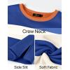 imageZESICA Womens Fall Sweatshirt Tops Crewneck Long Sleeve Loose Oversized Striped Fleece Pullover 2025 ClothesRoyal Blue