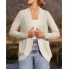 imageZESICA Womens Fall Winter Long Sleeve Open Front Casual Lightweight Soft Knit Cardigan Sweater OuterwearApricot