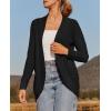 imageZESICA Womens Fall Winter Long Sleeve Open Front Casual Lightweight Soft Knit Cardigan Sweater OuterwearBlack