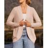 imageZESICA Womens Fall Winter Long Sleeve Open Front Casual Lightweight Soft Knit Cardigan Sweater OuterwearBlush