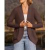 imageZESICA Womens Fall Winter Long Sleeve Open Front Casual Lightweight Soft Knit Cardigan Sweater OuterwearCoffee