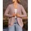 imageZESICA Womens Fall Winter Long Sleeve Open Front Casual Lightweight Soft Knit Cardigan Sweater OuterwearDustypink