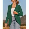 imageZESICA Womens Fall Winter Long Sleeve Open Front Casual Lightweight Soft Knit Cardigan Sweater OuterwearForestgreen