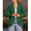 imageZESICA Womens Fall Winter Long Sleeve Open Front Casual Lightweight Soft Knit Cardigan Sweater OuterwearForestgreen